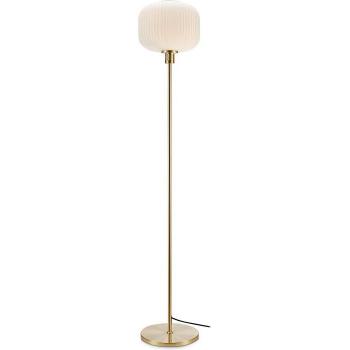 Markslojd Lampada da terra Globe in ottone spazzolato, bianco