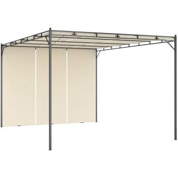 Estrutura de Pergola VidaXL 4x3 m, Cortina Lateral Creme