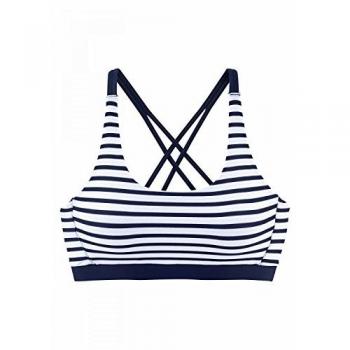 Bustier-Bikini-Top VENICE BEACH Summer Gr. 36, Damen, bunt (weiß, marine, gestreift)
