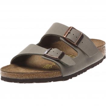 BIRKENSTOCK ARIZONA Birko-Flor Nubuck Wide, Unisex Adults' Sandals, Grey (Stone), 8 UK (42 EU)