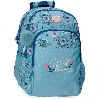Bolsa mochila escolar de 17x33x46 cms con motivo Wild Flowers