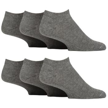 Iomi Men's Diabetic Trainer 6-Piece Socks – Grey, Comfort Cushion, Wide Ankle (Size 6‑11)