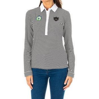 La Martina Damen Langarm Poloshirt mit Kontrastkragen 2WPH66-S9001