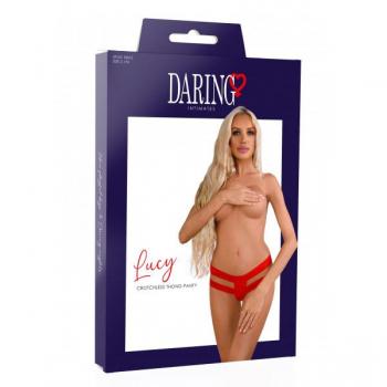 Daring Intimates Lucy Crotchless Unterhose Rot S/M