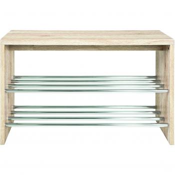 HAKU Möbel Bank Eiche San Remo mit Chrombeinen