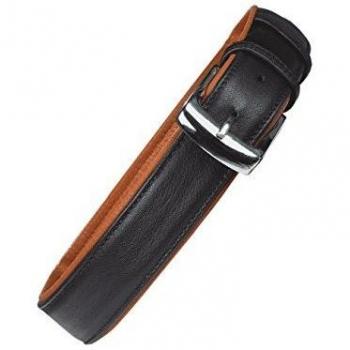 Nobby Collier – Chien Chara, cuir noir et cognac 40 cm sur 16 mm