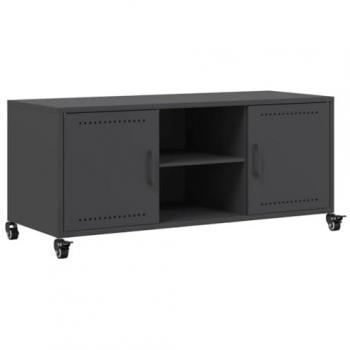 Mobile Porta TV Nero in Acciaio 100,5x39x43,5 cm