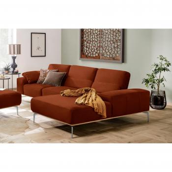 W.SCHILLIG Ecksofa „Run“ – Komfortmaximales Designsofa in Orange Terracotta (B 319 cm)