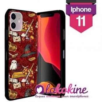 Silikonhülle für iPhone 11 mit Harry Potter Motiven in Rot