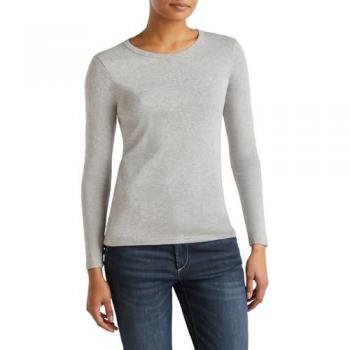 Basic Langarmshirt Damen von Benetton mit Glitterprint