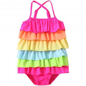 Kids' Stylish Sleeveless Rainbow Swimsuit (18M-6Y)