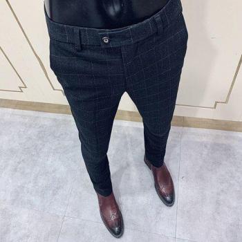 Plaid Dress Pants for Men