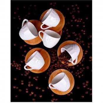 Bambum Largi Coffee Cup Set with Bamboo Plate