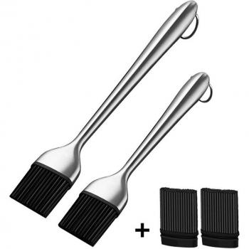 Silicone Basting Brush Set with Backup Head for Cooking