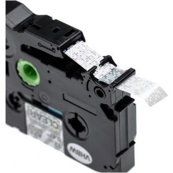 VHBW Nastro per Brother P‑Touch 12 mm Nero Su Trasparente