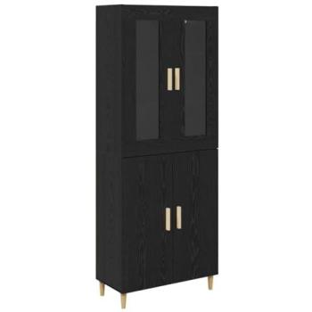 Armoire de Rangement Murale Chêne Noir