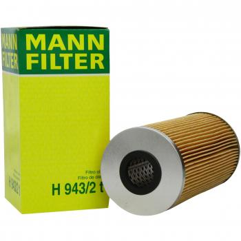 Filtro olio MANN-FILTER H 943/2 t con guarnizione per veicoli commerciali