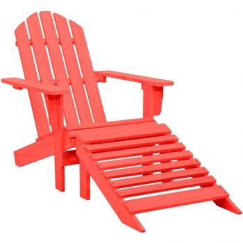 Silla jardín Adirondack con otomana madera maciza de abeto roja