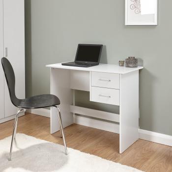 White Panama 2 Drawer Desk