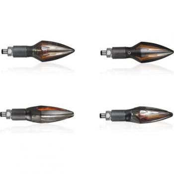Clignotants homologués Chaft Thunder, Noir avec lentille fumée (par paire)