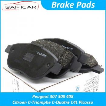 Baificar Brake Pad Kit 4PCS for Peugeot 307 308 408 Citroen C-Triomphe C-Quatre C4L Picasso