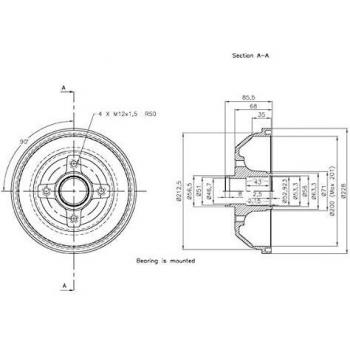 Brembo 14A702-10 Tambour de frein à tambour Vauxhall
