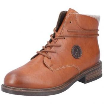 Botines Rieker de Cuero Cognac con Cordones