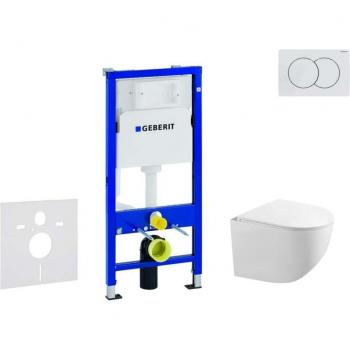 Duofix Complete Set – Vaso Gaia, Copriwater SoftClose, Placca Delta01 (Bianco Alpino)