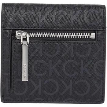Calvin Klein Kleine Damen Geldbörse K60K612443 Schwarz Monogramm PU