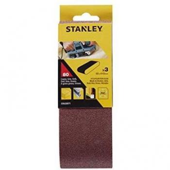 Stanley 65mm x 410mm Sanding Belts 80g Pack of 3