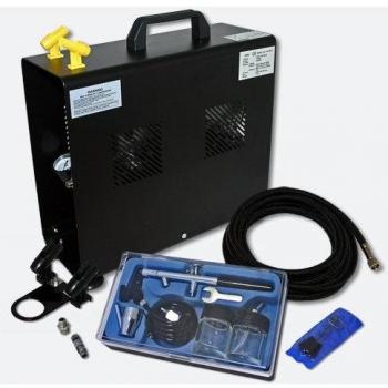 Wiltec Einsteigerkompressor AS196A mit Airbrushpistole DA128 + Zubehör