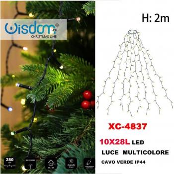 Luci Decorative Catena Luminosa 280 LED 10x28 Cavo Verde Xc-4837