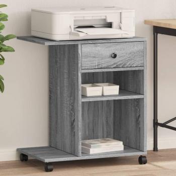 Support d'imprimante roulant sonoma gris 60x40x68,5 cm