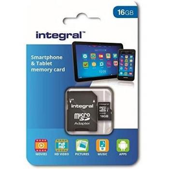 Carte Mémoire Integral microSDXC 128 Go CL10 UHS 1 U1 90 MB/S + Adaptateur SD