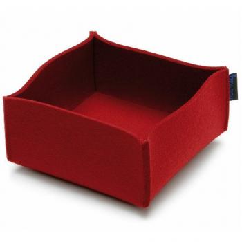 Filz Brotkorb, rot, 22,5 x 22,5 x 10 cm