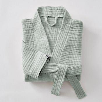 Peignoir en gaze de coton unie taille L/XL