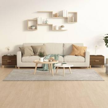 Set of 2 Coffee Tables Brown Oak 50x50x40 cm vidaXL