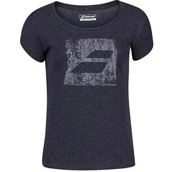Damen Big Flag W‑T-Shirt – Babolat XL – Schwarz meliert