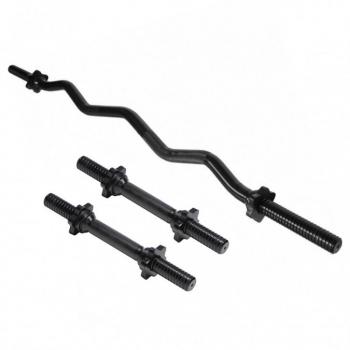 Weightlifting Set: 120 cm Bar with 2 Dumbbells 35 cm and Screw Caps