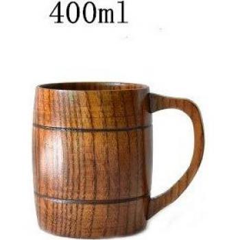 German Oak Barrel 500ml Wooden Beer Cup with Handle