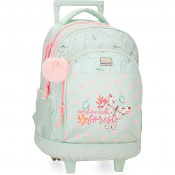 Mochila dos ruedas Movom Bosque Mágico y pompón