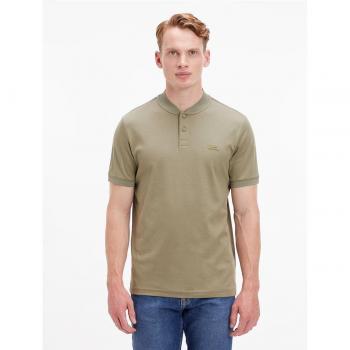 Polo Calvin Klein in Cotone Verde Delta a Maniche Corte M