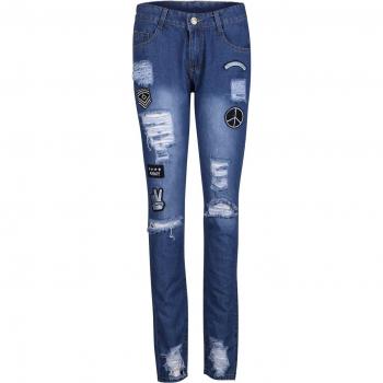Men's Biker Style Ripped Jeans
