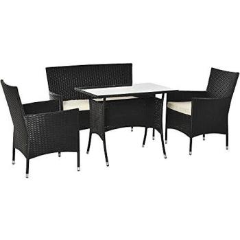 Outsunny Mobile Set Giardino Rattan PE con Cuscini