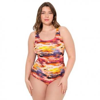 Ulla Popken Sommer-Badeanzug 2024, Softschal-frei, Rundhals