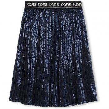 Jupe bleue plissée mi‑longue pour fille 2A de Michael Kors