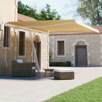 VidaXL 400x300 cm Yellow/White Freestanding Awning