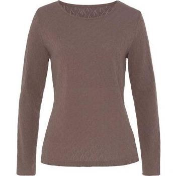 Vivance Basic Langarmshirt für Damen in Taupe