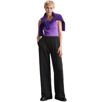 Chinohose MARC O'POLO DENIM aus fließendem Jersey – Schwarzer Damenstil, Größe S