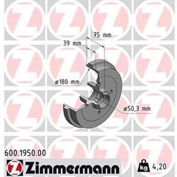 Tambour de frein ZIMMERMANN 600.1950.00